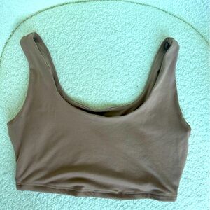 Windsor double duty cropped tank in taupe.
